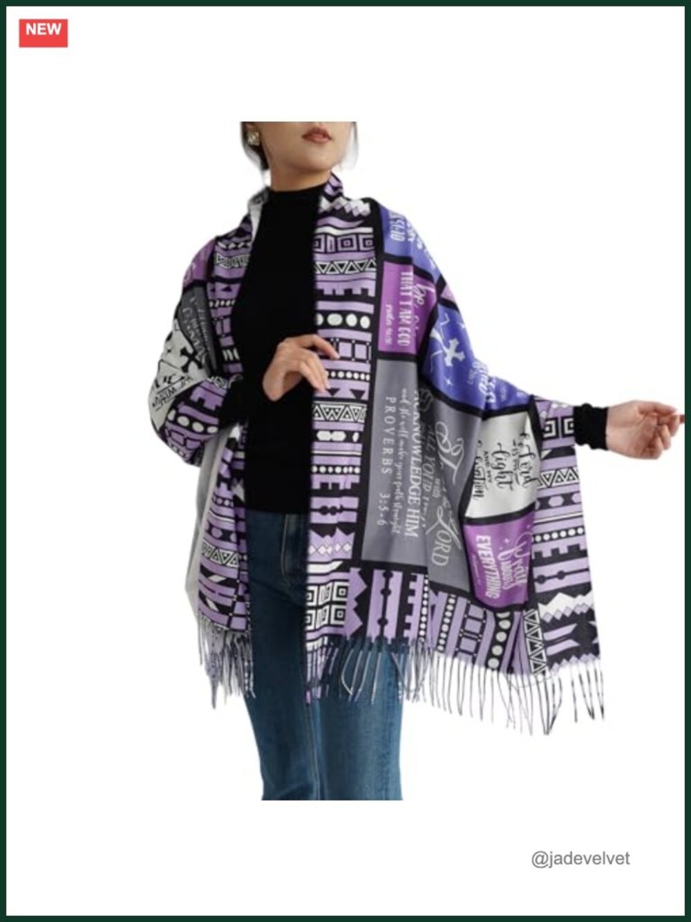 Inspirational Bible Verse Prayer Shawl Wrap for Women Teacher Church Gift Soft